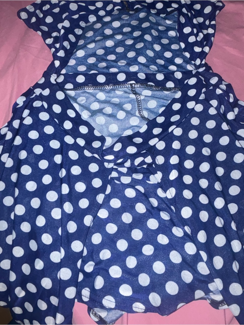 Prince Navy Blue Polka Dot Dress (Romper) with White Dots - Picture 7 of 7